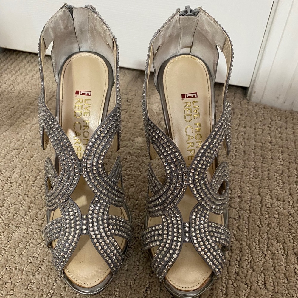 Dressy silver heels